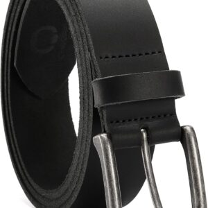 Leather Belt 35mm Black Casual Men - Image 13