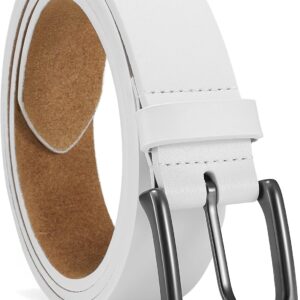 Leather Belt 35mm Black Casual Men - Image 14