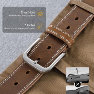 Leather Belt 35mm Black Casual Men - Image 3