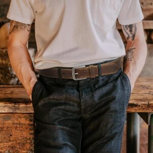 Leather Belt 35mm Black Casual Men - Image 5