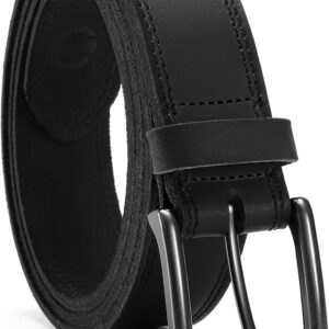Leather Belt 35mm Black Casual Men - Image 7