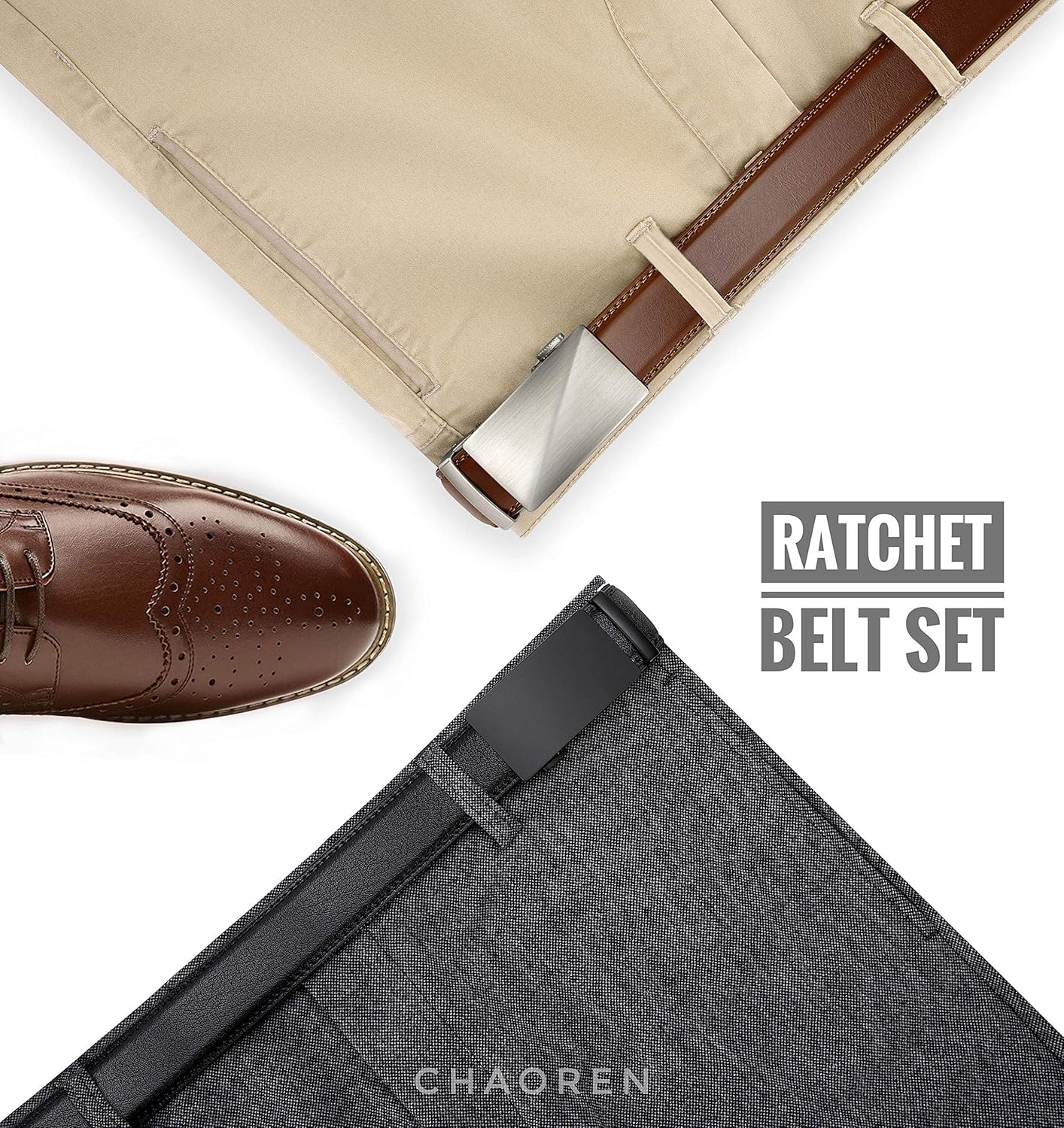 Leather Ratchet Belt Men 2 Pack 35mm - Image 2