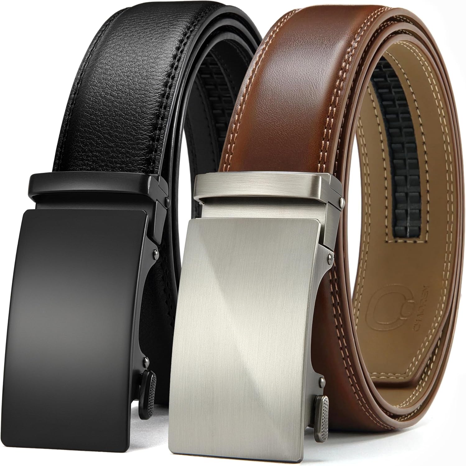 Leather Ratchet Belt Men 2 Pack 35mm