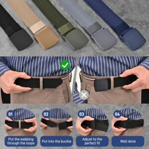 Men's Nylon Belt 5 Pack Casual Military Canvas - Image 5