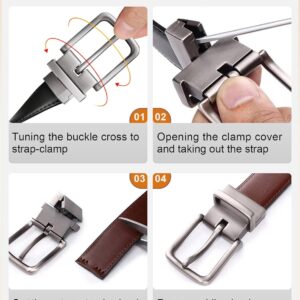 Reversible Belt Adjustable Genuine Leather Men - Image 3